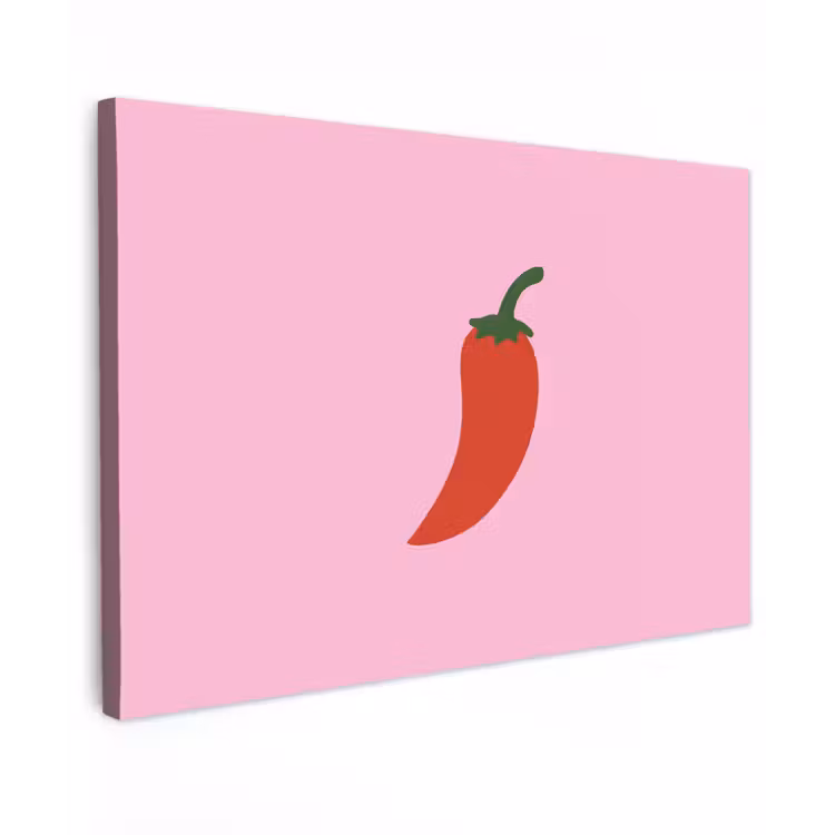 Canvas schilderij - Peper - Rood - Illustratie — 1