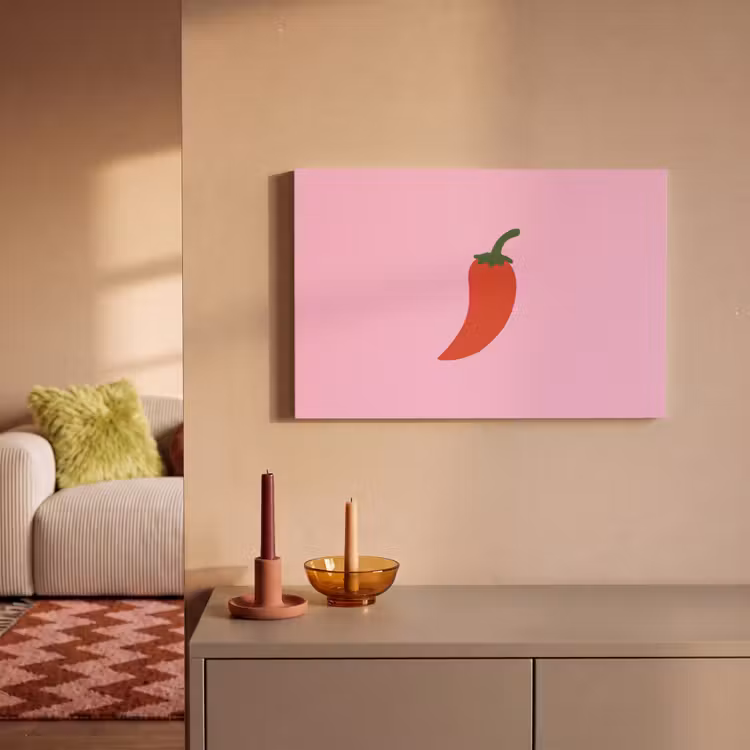 Canvas schilderij - Peper - Rood - Illustratie — 2