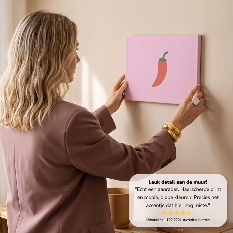 Canvas schilderij - Peper - Rood - Illustratie — 3