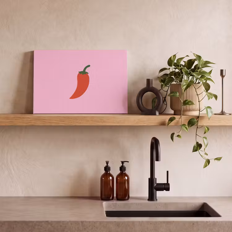 Canvas schilderij - Peper - Rood - Illustratie — 4