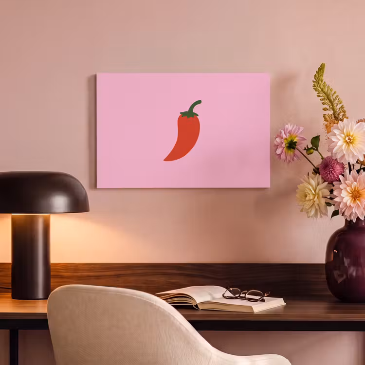Canvas schilderij - Peper - Rood - Illustratie — 6