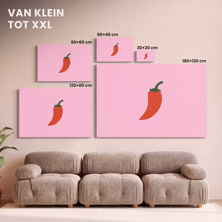 Canvas schilderij - Peper - Rood - Illustratie — 7