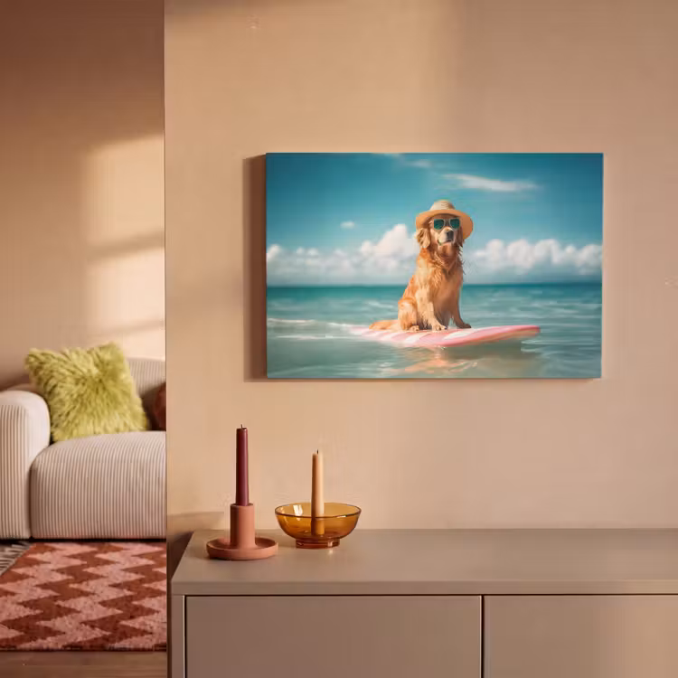 Canvas schilderij - Zeewater - Hond - Golden retriever - Zonnebril — 2