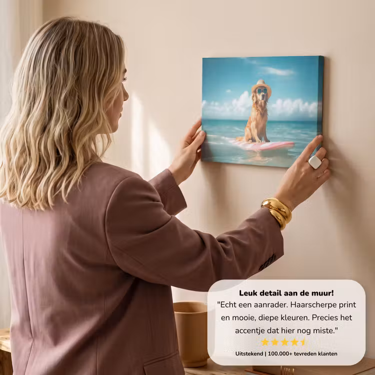 Canvas schilderij - Zeewater - Hond - Golden retriever - Zonnebril — 3