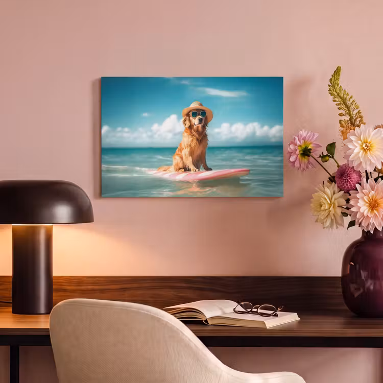 Canvas schilderij - Zeewater - Hond - Golden retriever - Zonnebril — 6