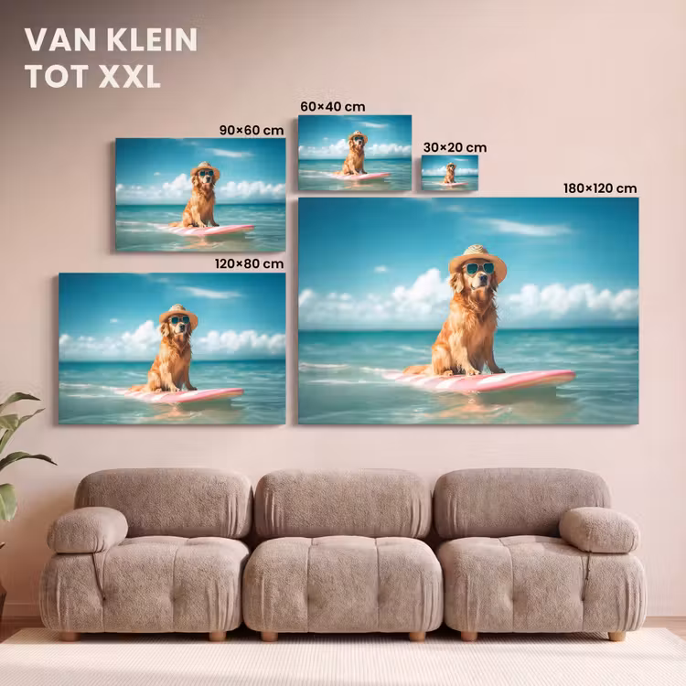 Canvas schilderij - Zeewater - Hond - Golden retriever - Zonnebril — 8