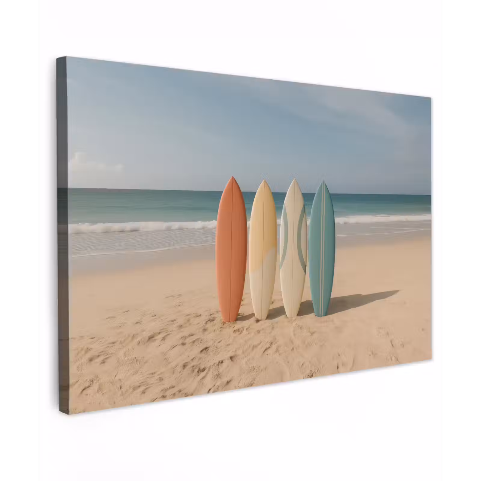Canvas schilderij - Strand - Surfbord - Pastel — 1