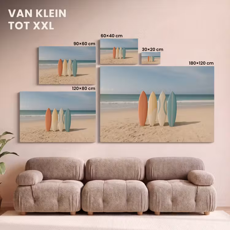 Canvas schilderij - Strand - Surfbord - Pastel — 8