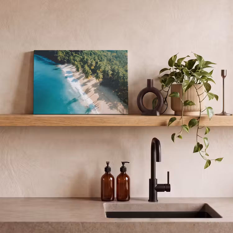 Canvas schilderij - Tropisch - Strand - Water - Palmbomen — 4
