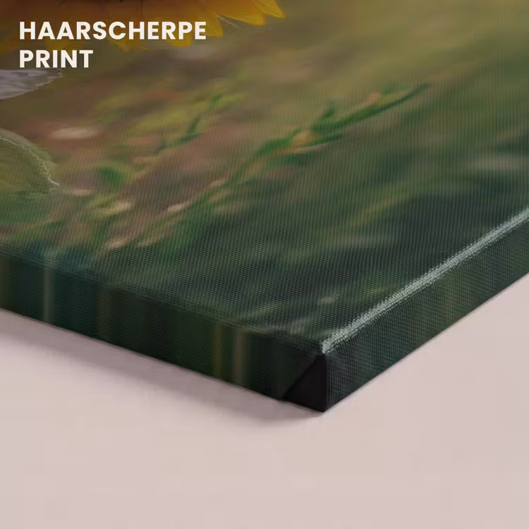Canvas schilderij - Zonnebloem - Veld - Zonnebril — 5