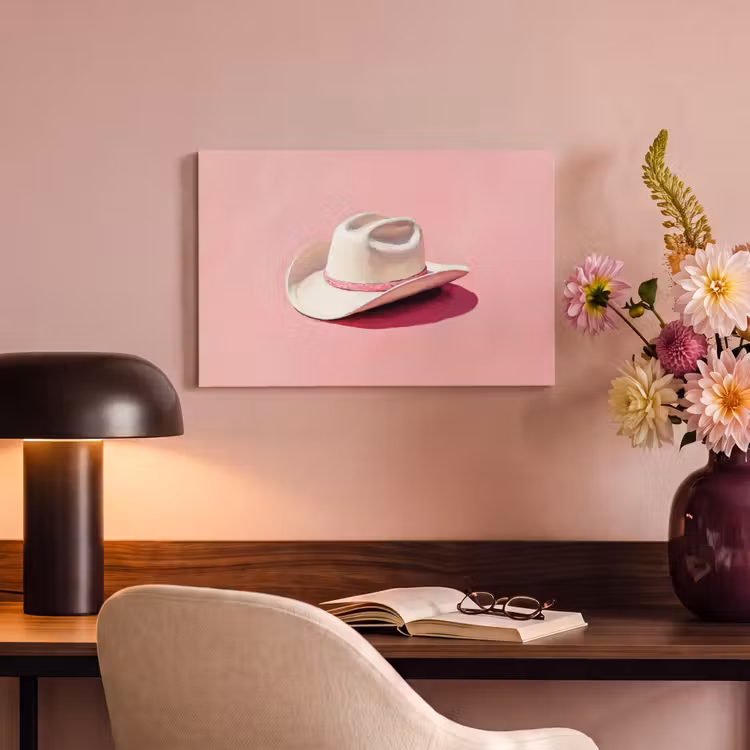 Canvas schilderij - Zomers - Hoed - Roze — 6