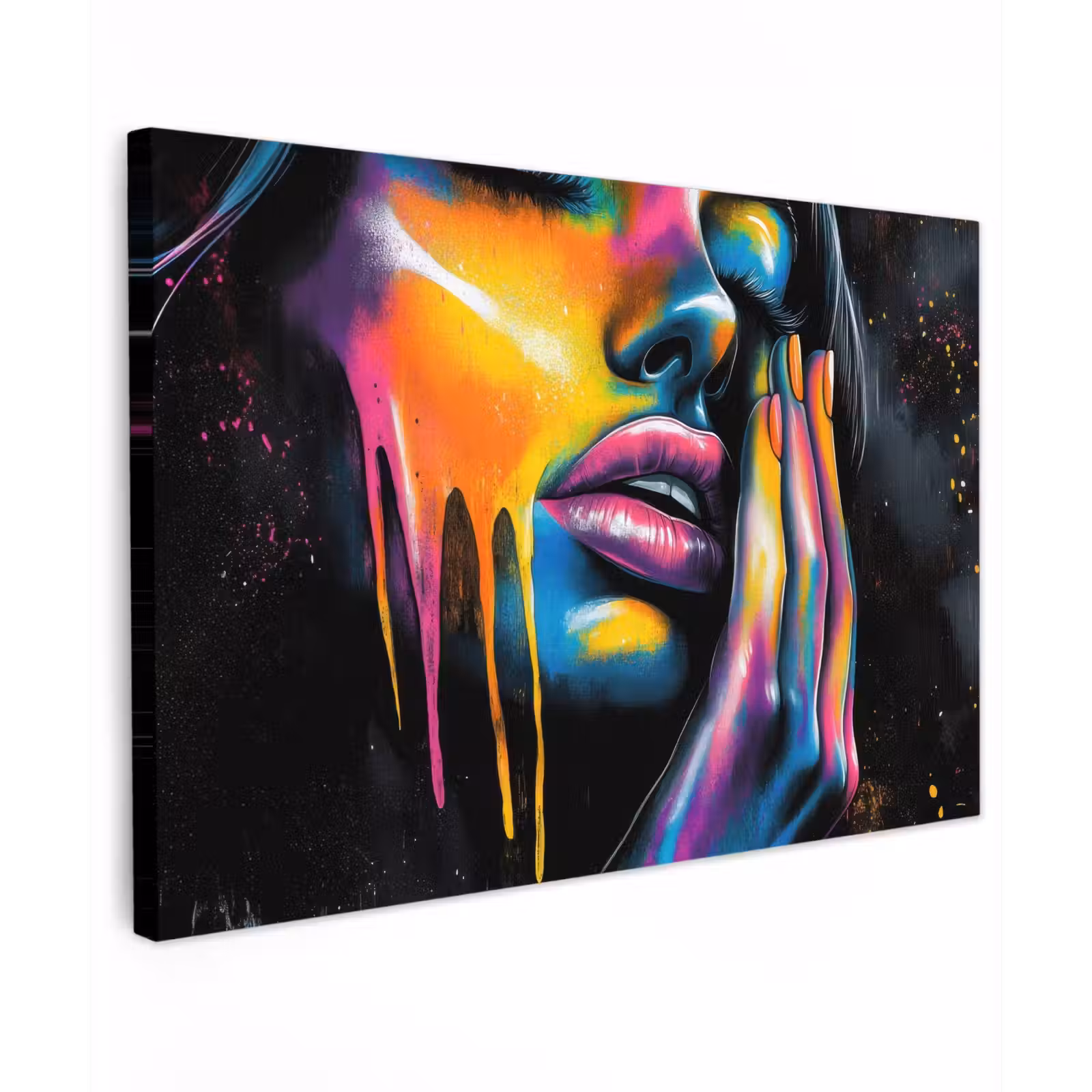 Canvas schilderij - Vrouw - Gezicht - Verf - Kunstzinnig — 1