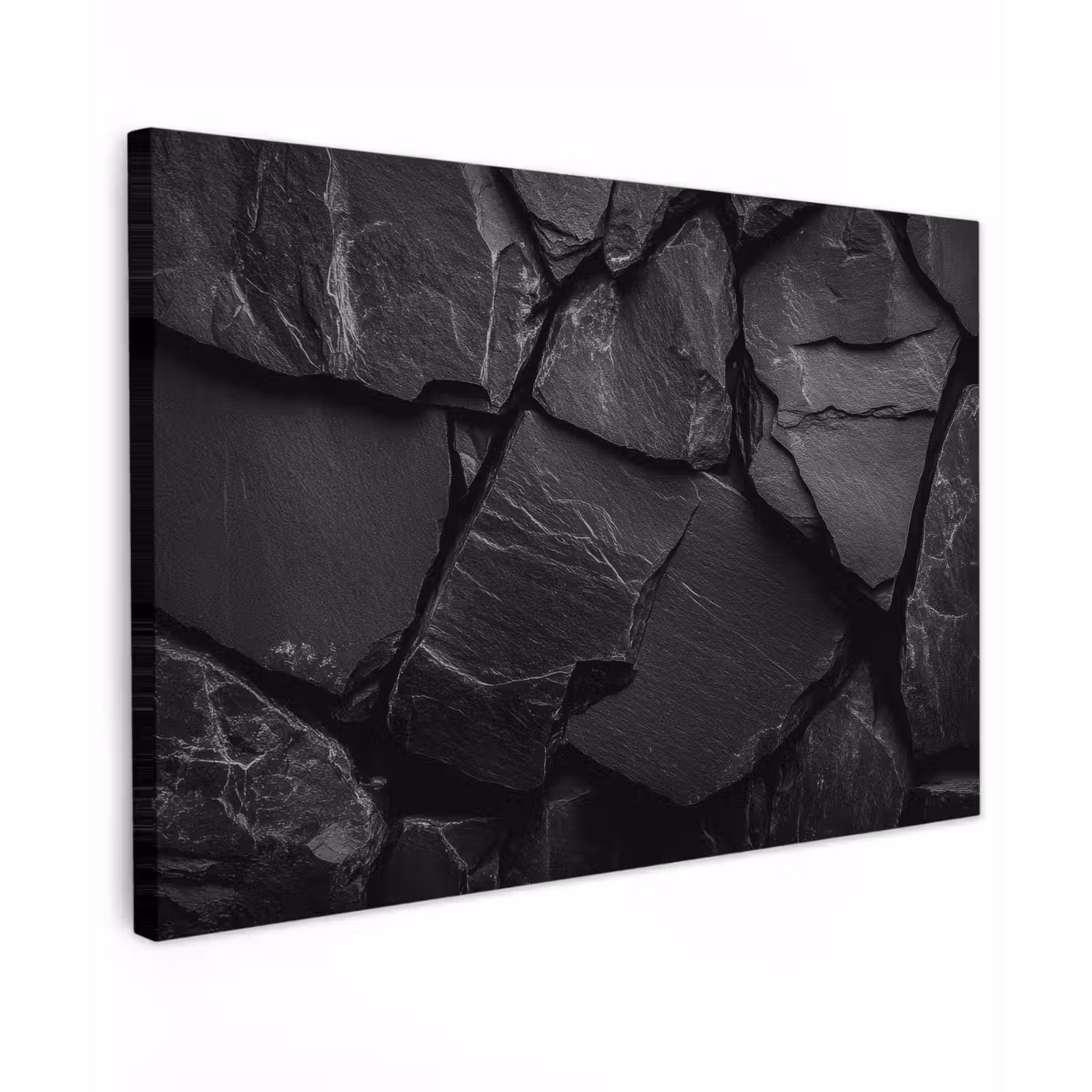 Canvas schilderij - Zwart - Stenen - Rots — 1