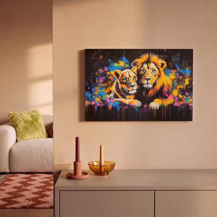 Canvas schilderij - Leeuwen - Schilderij - Kleuren — 2