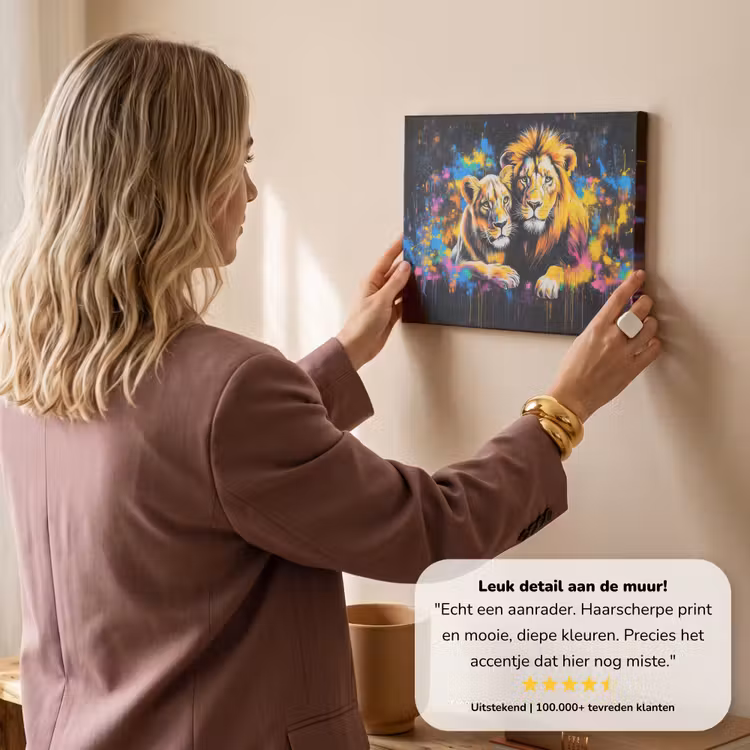 Canvas schilderij - Leeuwen - Schilderij - Kleuren — 3