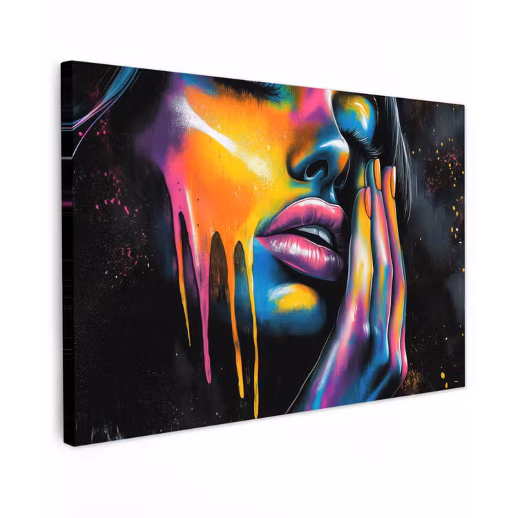 Canvas schilderij - Vrouw - Gezicht - Verf - Kunstzinnig — 1