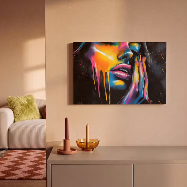 Canvas schilderij - Vrouw - Gezicht - Verf - Kunstzinnig — 2