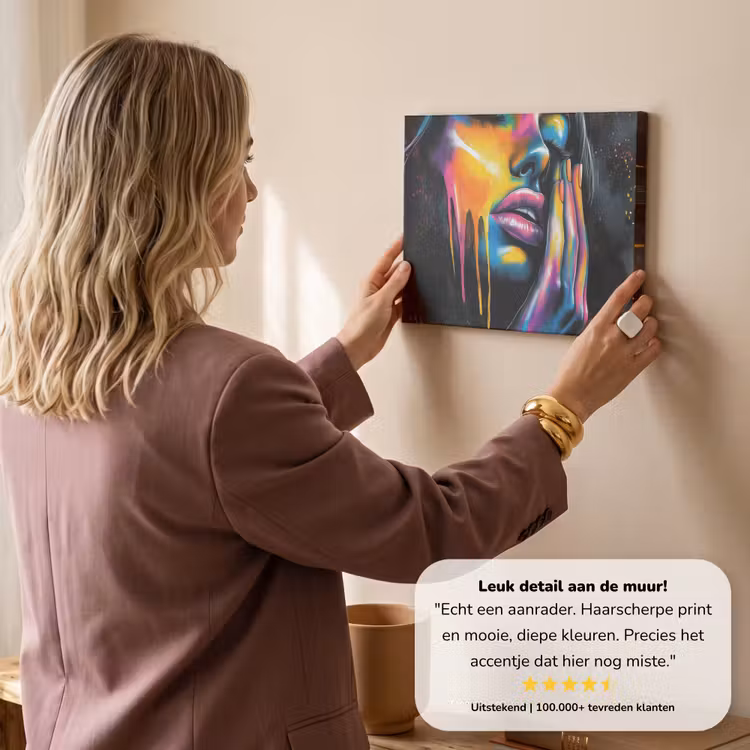 Canvas schilderij - Vrouw - Gezicht - Verf - Kunstzinnig — 3