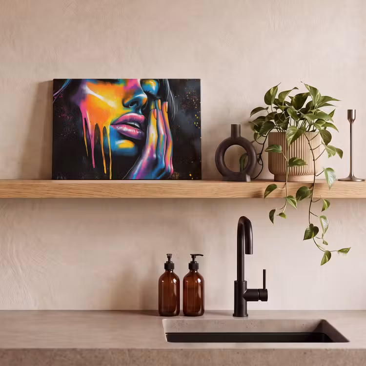 Canvas schilderij - Vrouw - Gezicht - Verf - Kunstzinnig — 4