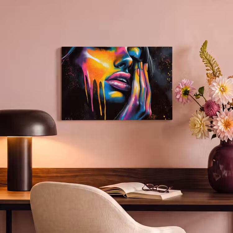 Canvas schilderij - Vrouw - Gezicht - Verf - Kunstzinnig — 6