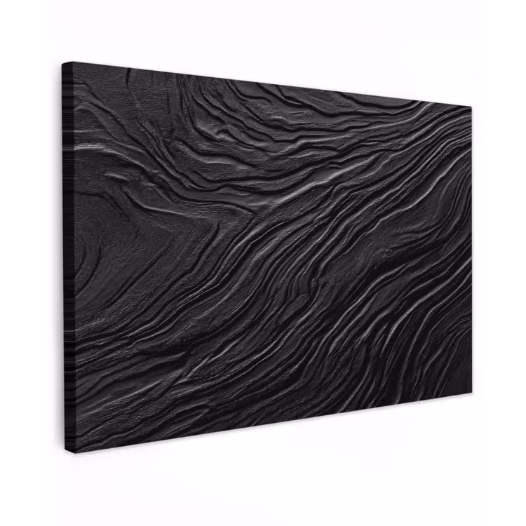 Canvas schilderij - Zwart - Abstract - Hout — 1