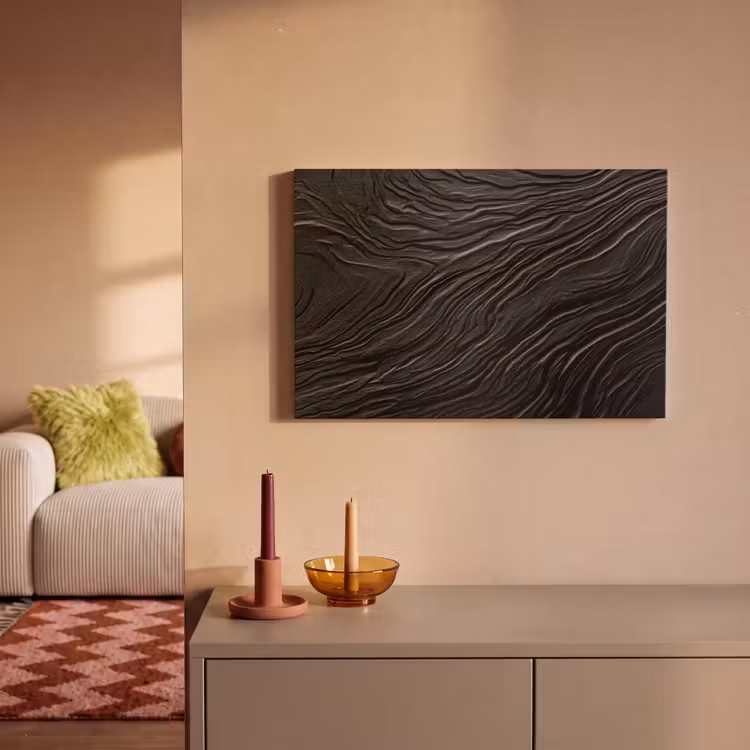 Canvas schilderij - Zwart - Abstract - Hout — 2