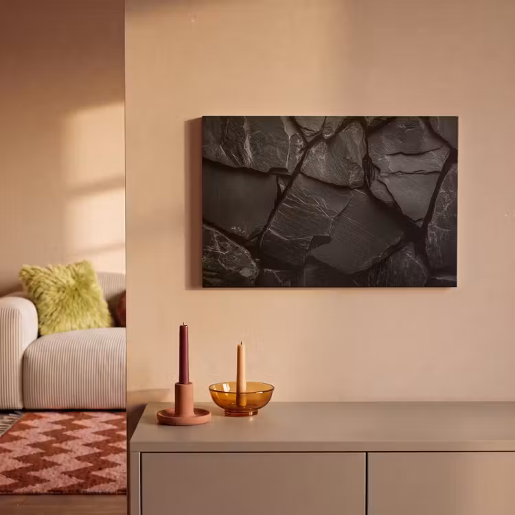 Canvas schilderij - Zwart - Stenen - Rots — 2