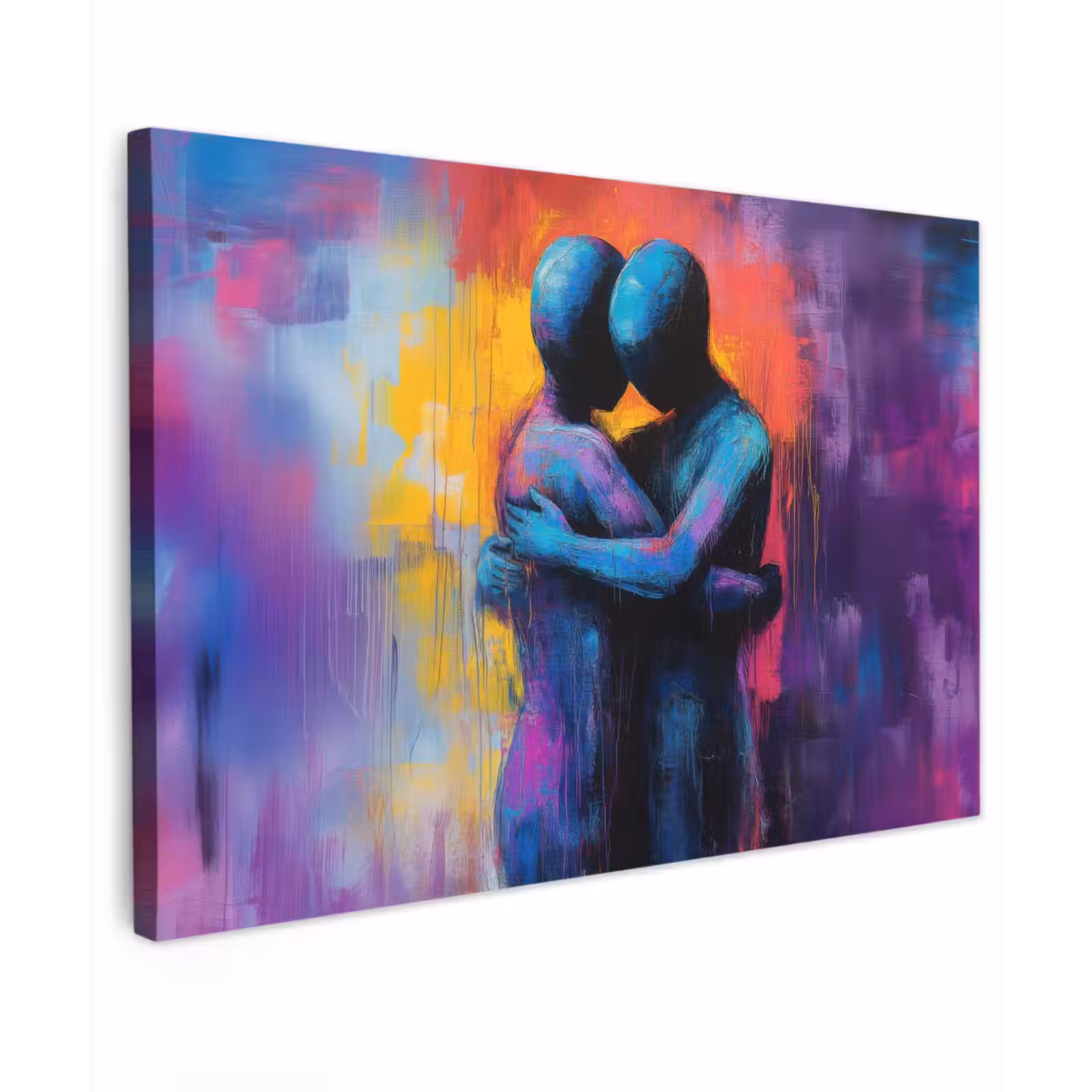 Canvas schilderij - Omarmen - Lichamen - Paars — 1