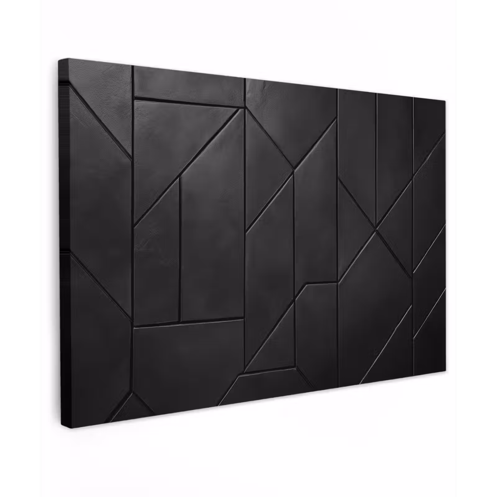 Canvas schilderij - Zwart - Geometrisch - Tegeltjes — 1