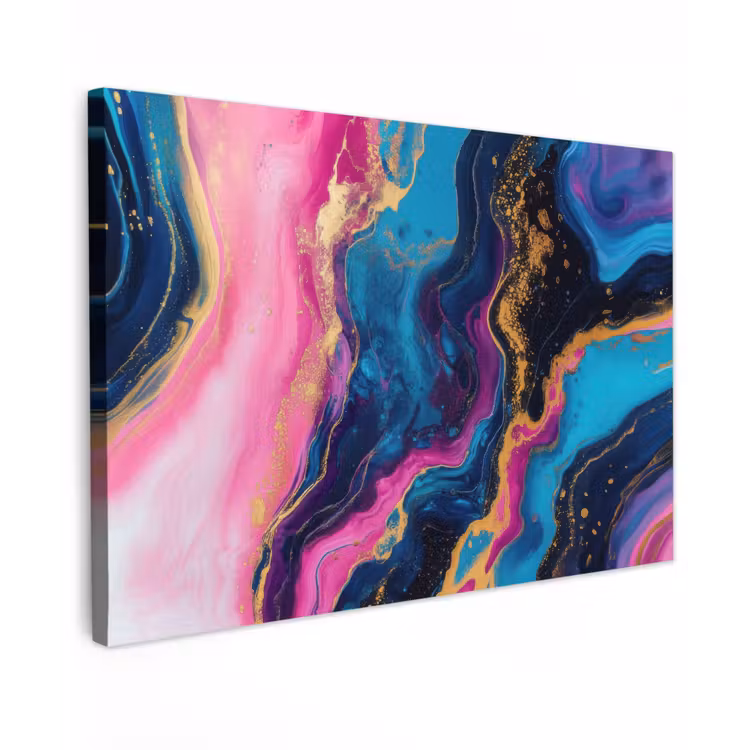 Canvas schilderij - Marmer - Modern - Goud — 1