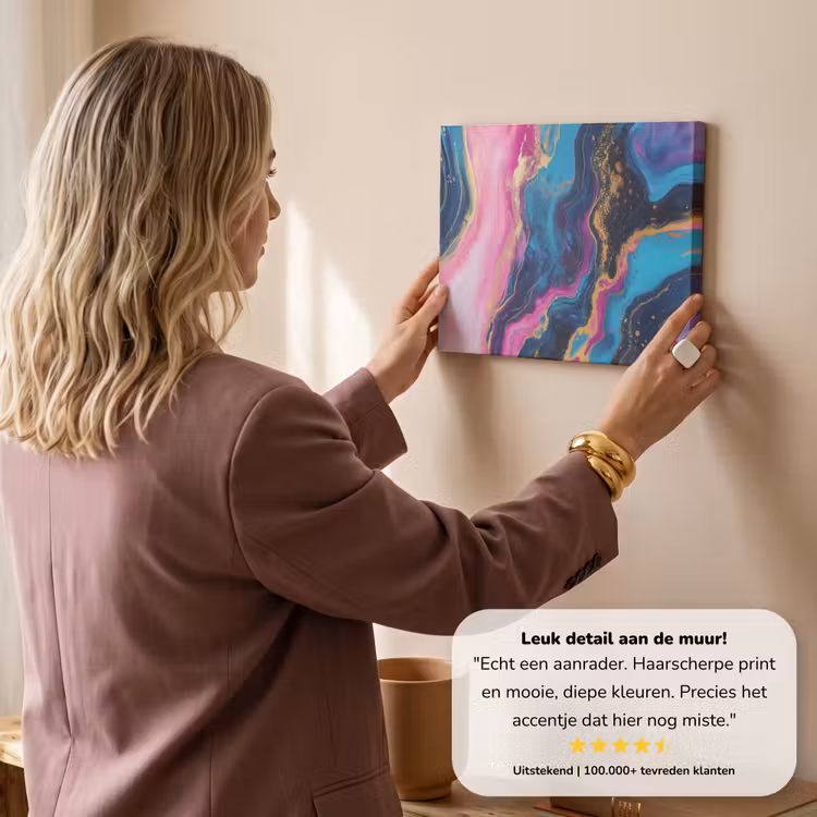 Canvas schilderij - Marmer - Modern - Goud — 3