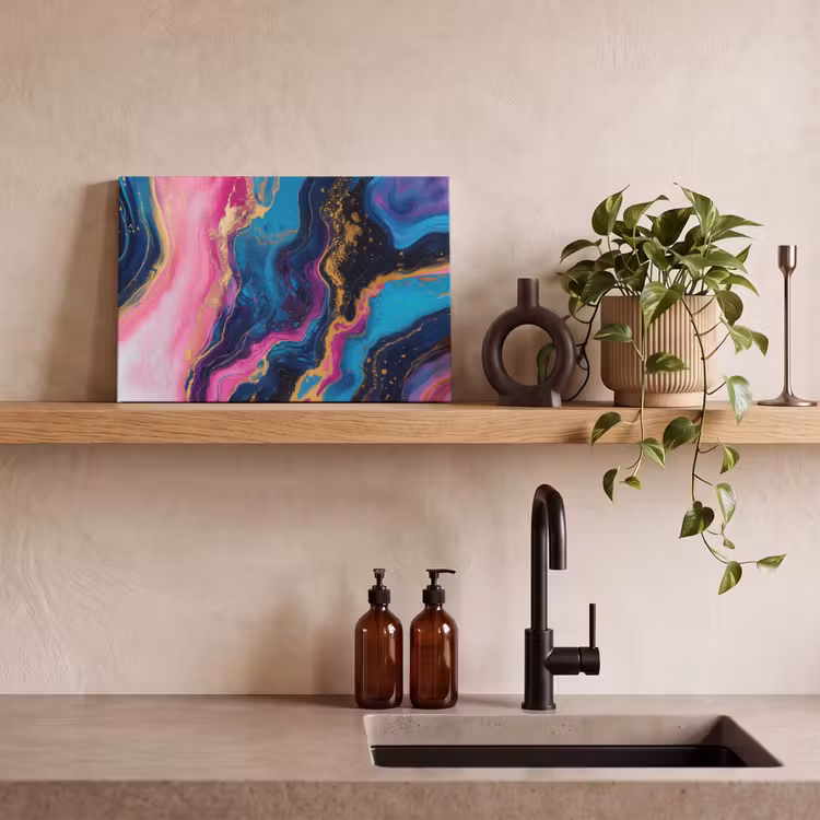 Canvas schilderij - Marmer - Modern - Goud — 4