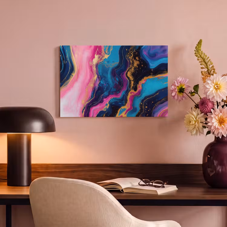 Canvas schilderij - Marmer - Modern - Goud — 6