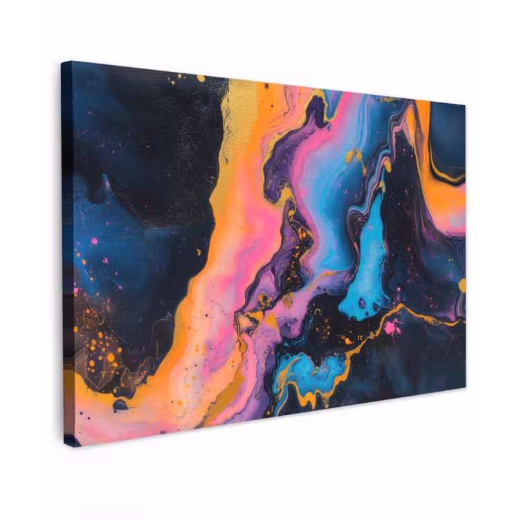 Canvas schilderij - Modern - Marmer - Oranje — 1