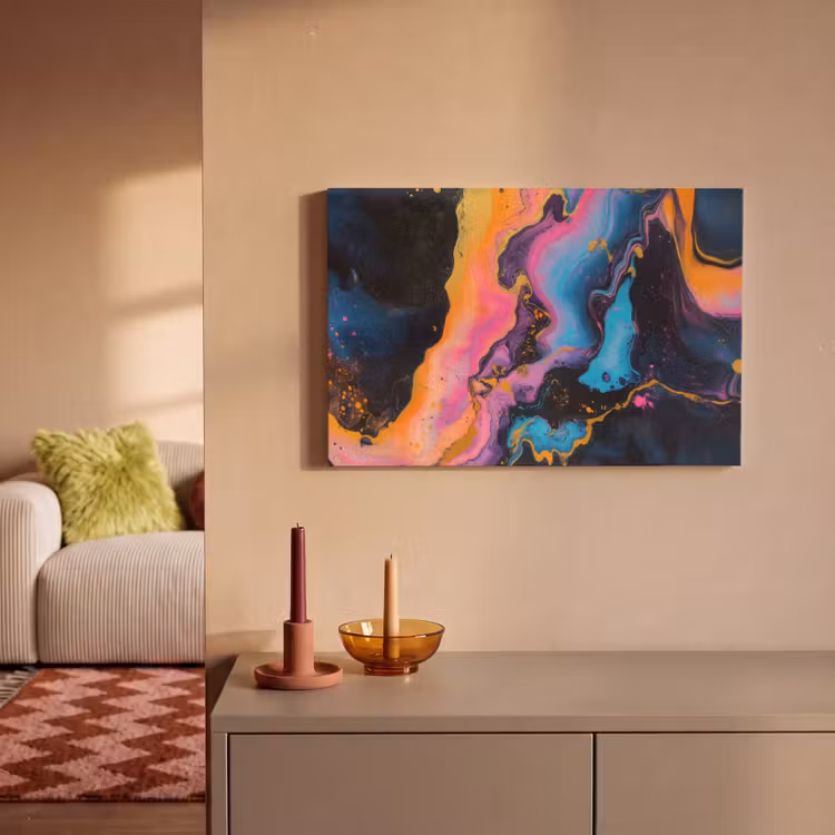 Canvas schilderij - Modern - Marmer - Oranje — 2