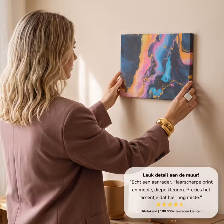 Canvas schilderij - Modern - Marmer - Oranje — 3