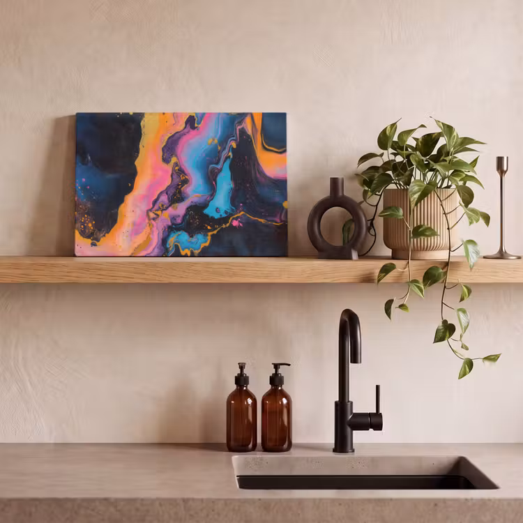 Canvas schilderij - Modern - Marmer - Oranje — 4
