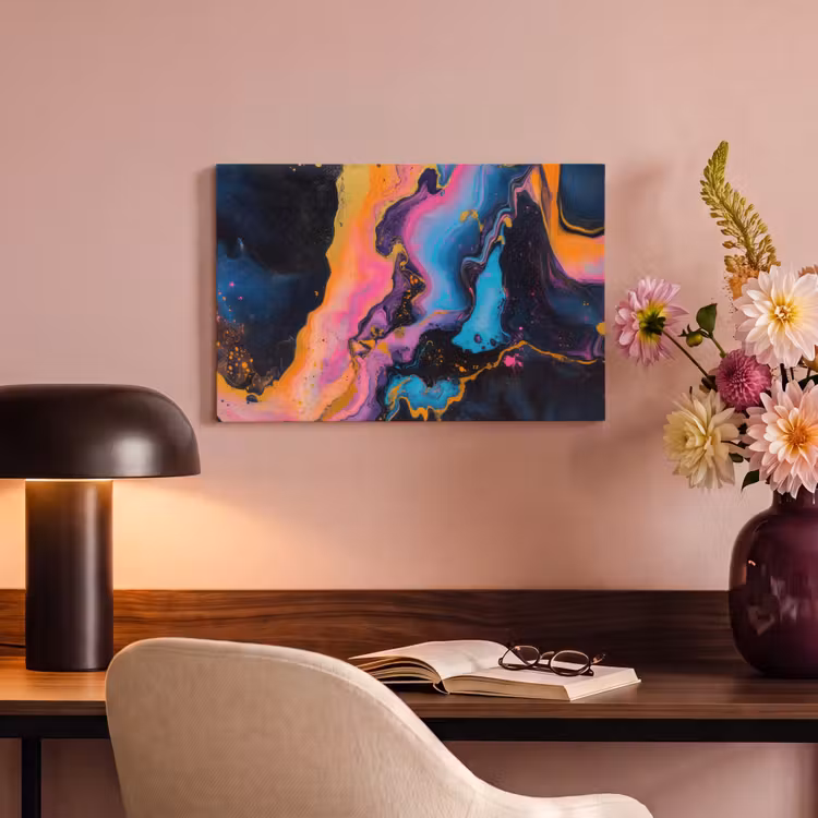Canvas schilderij - Modern - Marmer - Oranje — 6