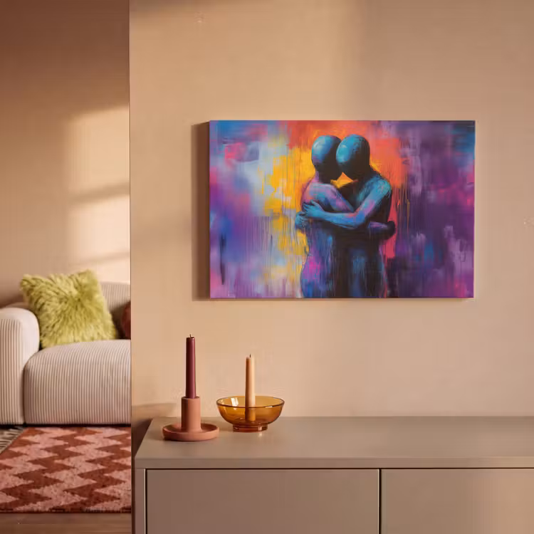 Canvas schilderij - Omarmen - Lichamen - Paars — 2
