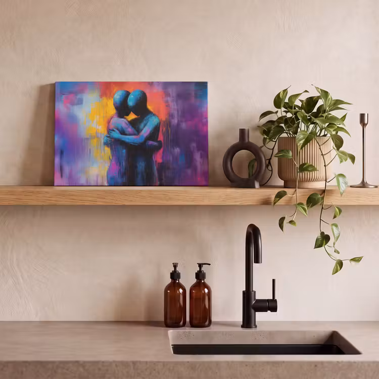 Canvas schilderij - Omarmen - Lichamen - Paars — 4
