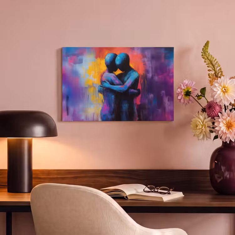 Canvas schilderij - Omarmen - Lichamen - Paars — 6