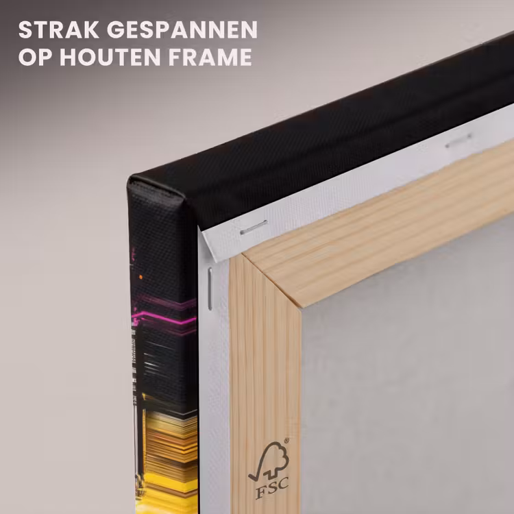Canvas schilderij - Skyline - Brug - Verlichting - Kleuren — 7