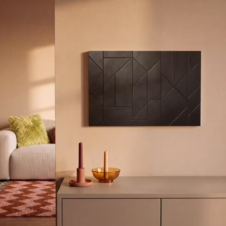 Canvas schilderij - Zwart - Geometrisch - Tegeltjes — 2