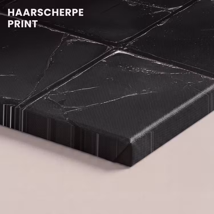 Canvas schilderij - Zwart - Tegels - Steen — 5