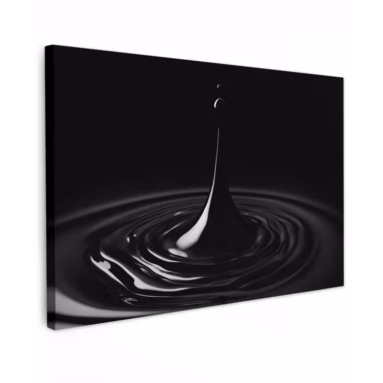 Canvas schilderij - Zwart - Water - Druppel — 1