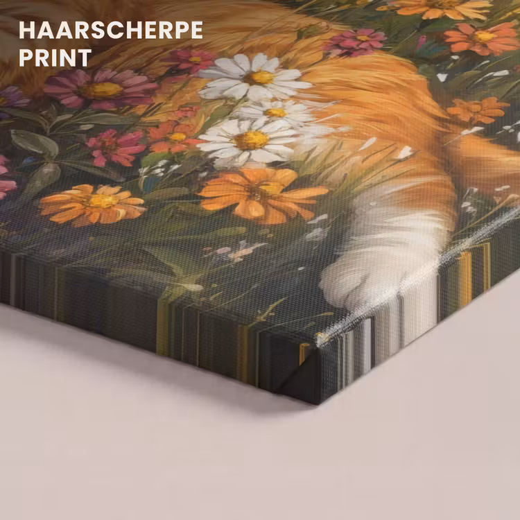Canvas schilderij - Kat - Bloemen - Ontspannen — 5