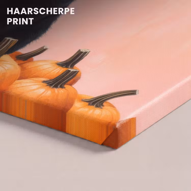 Canvas schilderij - Kat - Pompoen - Roze — 5