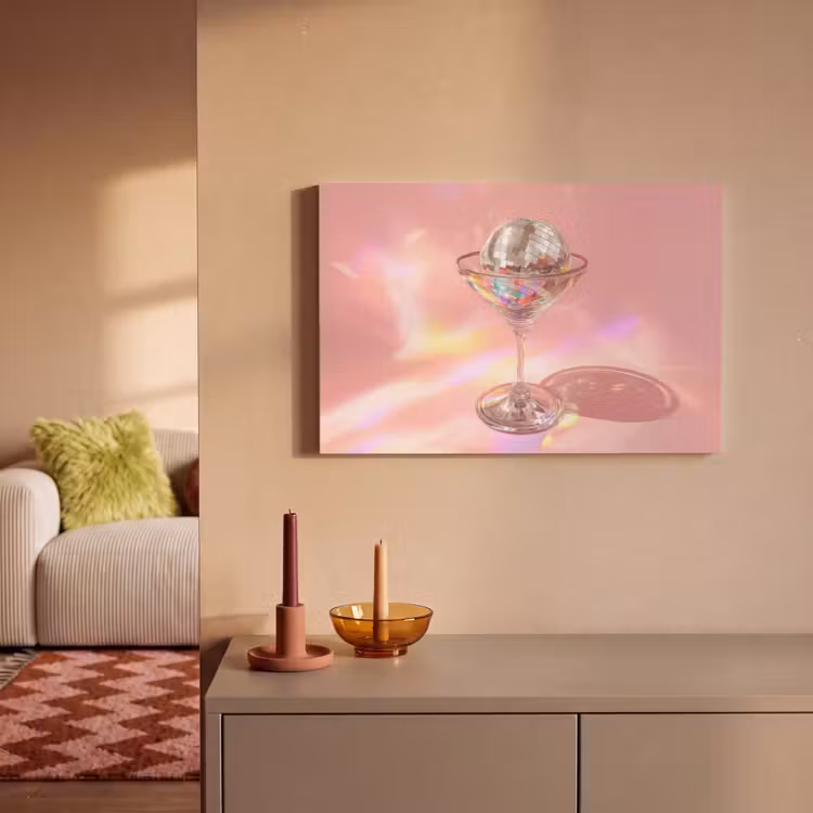 Canvas schilderij - Martiniglas - Discobal - Fonkelende lichtvlekken — 2