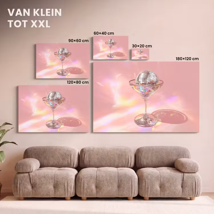 Canvas schilderij - Martiniglas - Discobal - Fonkelende lichtvlekken — 8