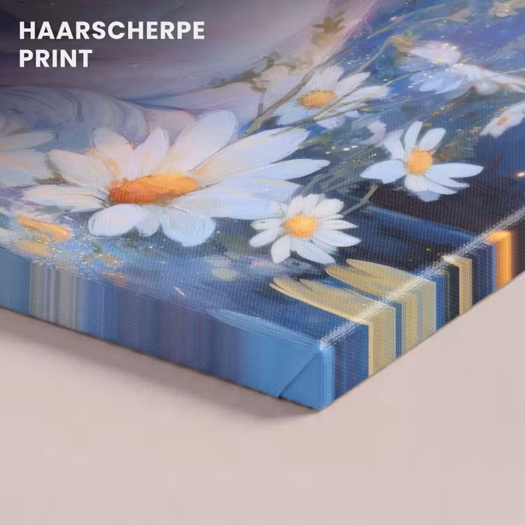 Canvas schilderij - Nijlpaard - Madeliefjes - Sterrenhemel — 5